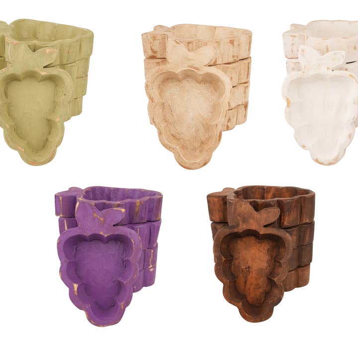 Grape Dough Bowl-6x9-CLEARANCE-Candle Ready-Five Colors-$8 for wholesale by My Amigos Imports