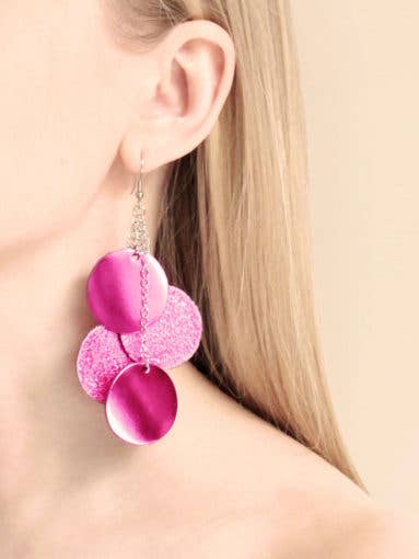 DANCE Disco roze bengelende oorbellen voor wholesale door Viaminnet
