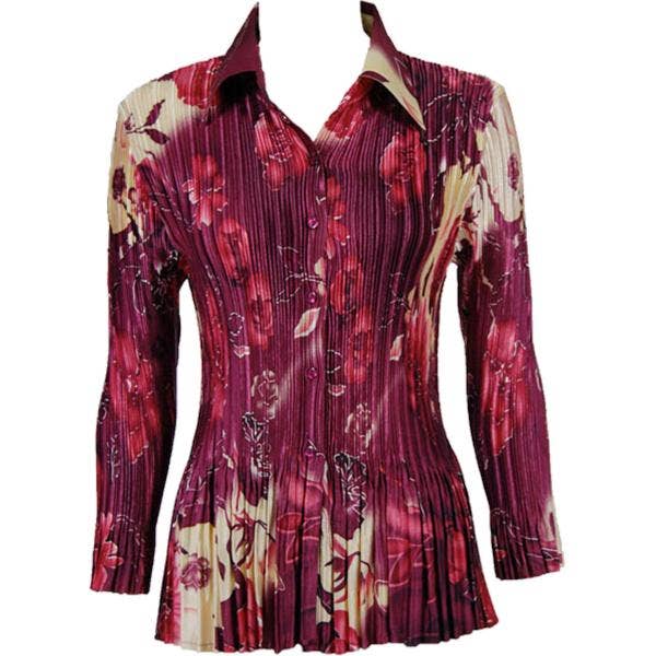 The Magic Scarf Company - Wholesale Button Down Shirt - Women's - 1148 - Satin Mini Pleats Blouses13