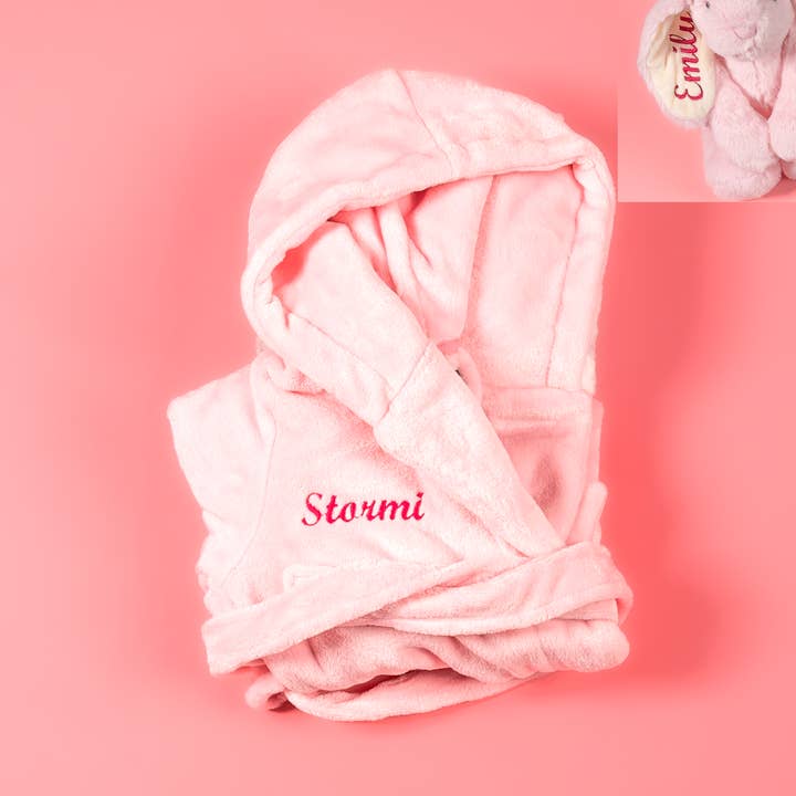 Lulabay, vestaglia con cappuccio e coniglietto personalizzati per bambine per la vendita all'ingrosso da parte di Lulabay