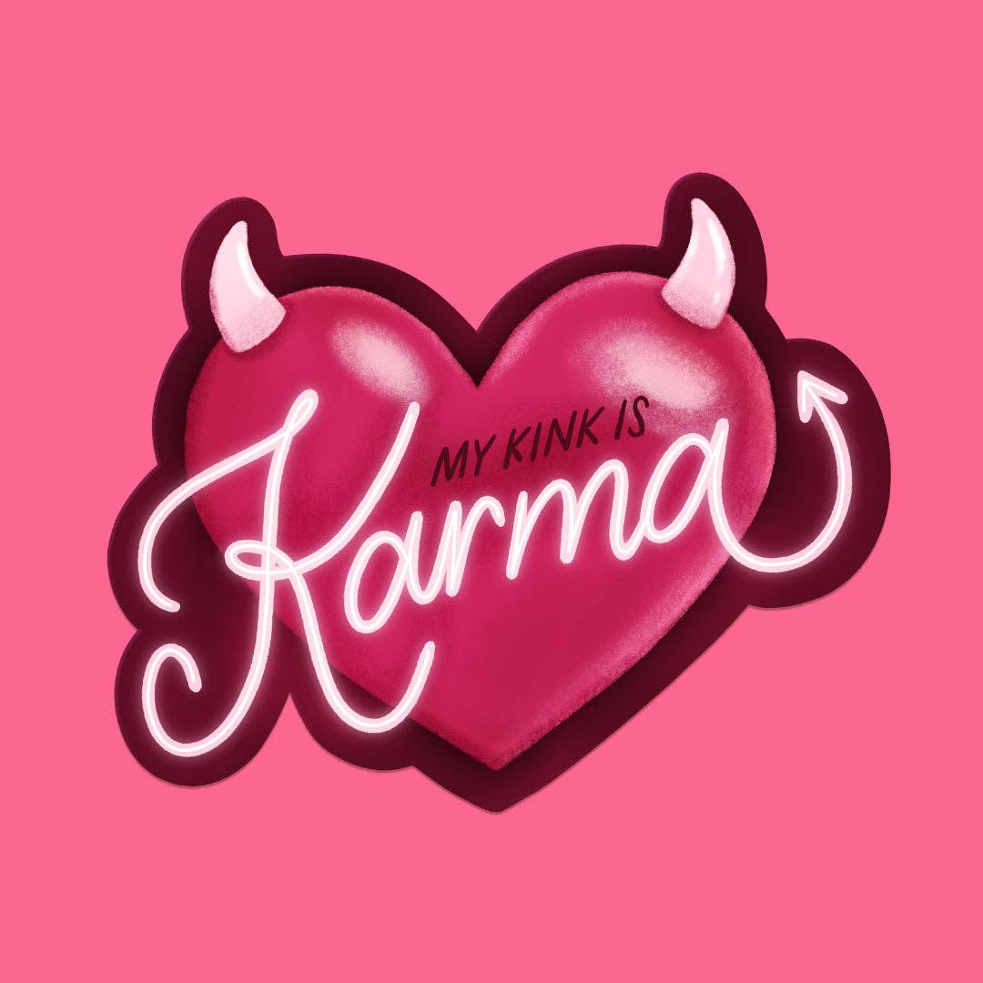 A Fink & Ink - Wholesale Sticker - My Kink is Karma Heart Vinyl Sticker2