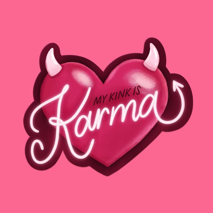 A Fink & Ink - Wholesale Sticker - My Kink is Karma Heart Vinyl Sticker2