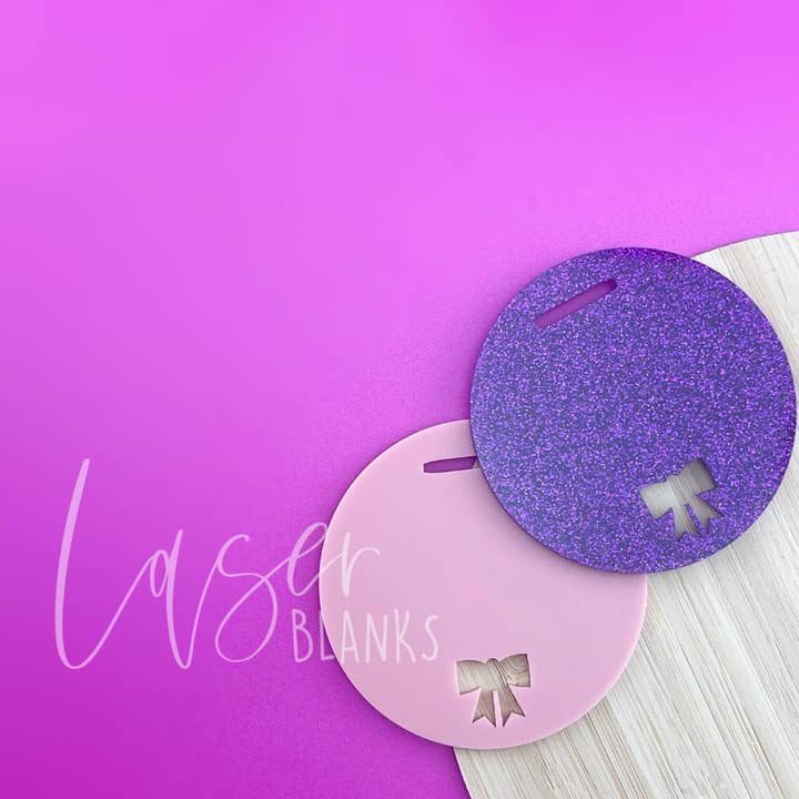 Round Backpack Bag Tag | Bow | Blank for wholesale by Laser Blanks