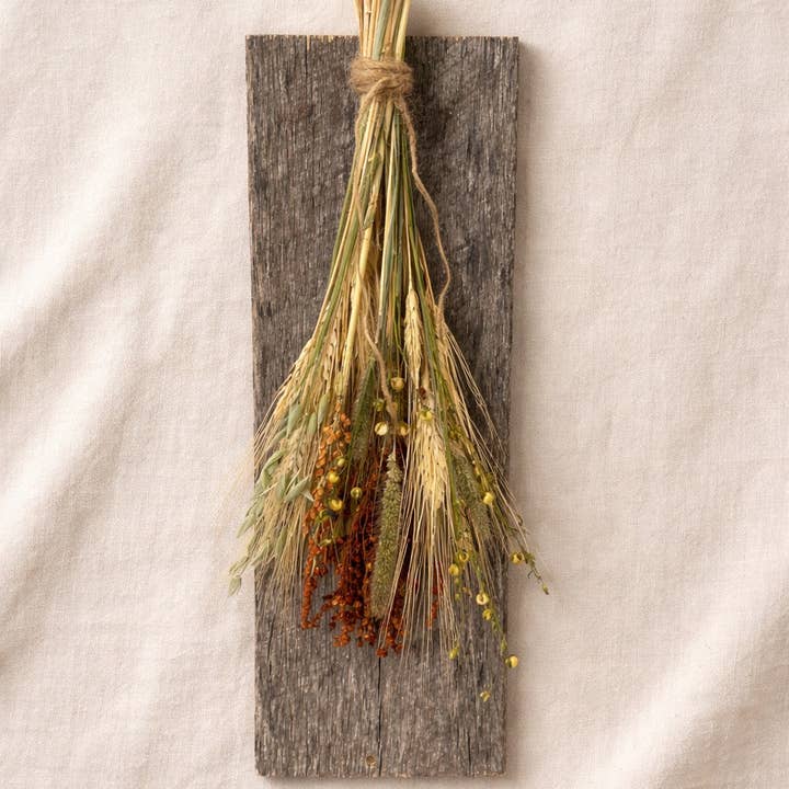 Plentiful Harvest Bouquet on Weathered Wood for wholesale by Dried Decor