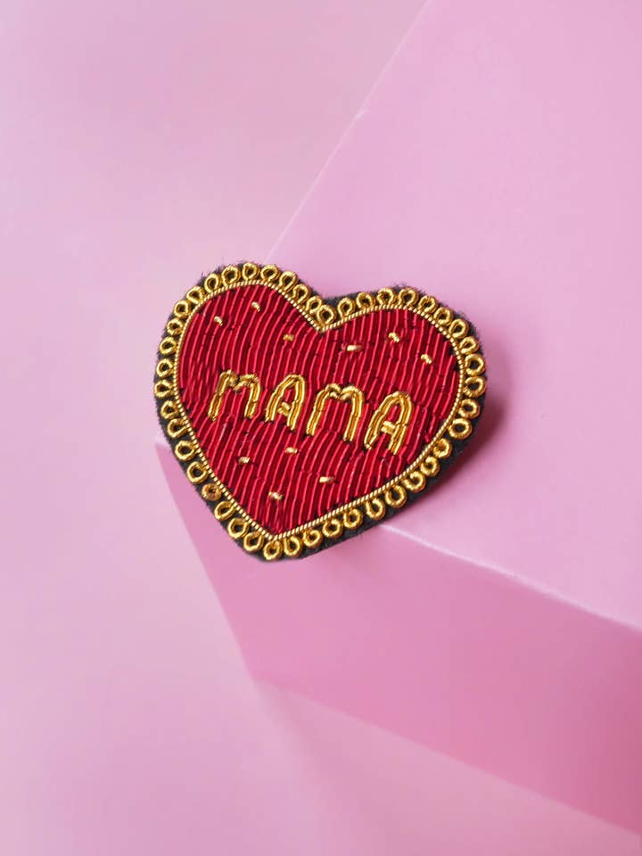 Broche Mama - Bordado artesanal em cannetille por atacado de MALICIEUSE