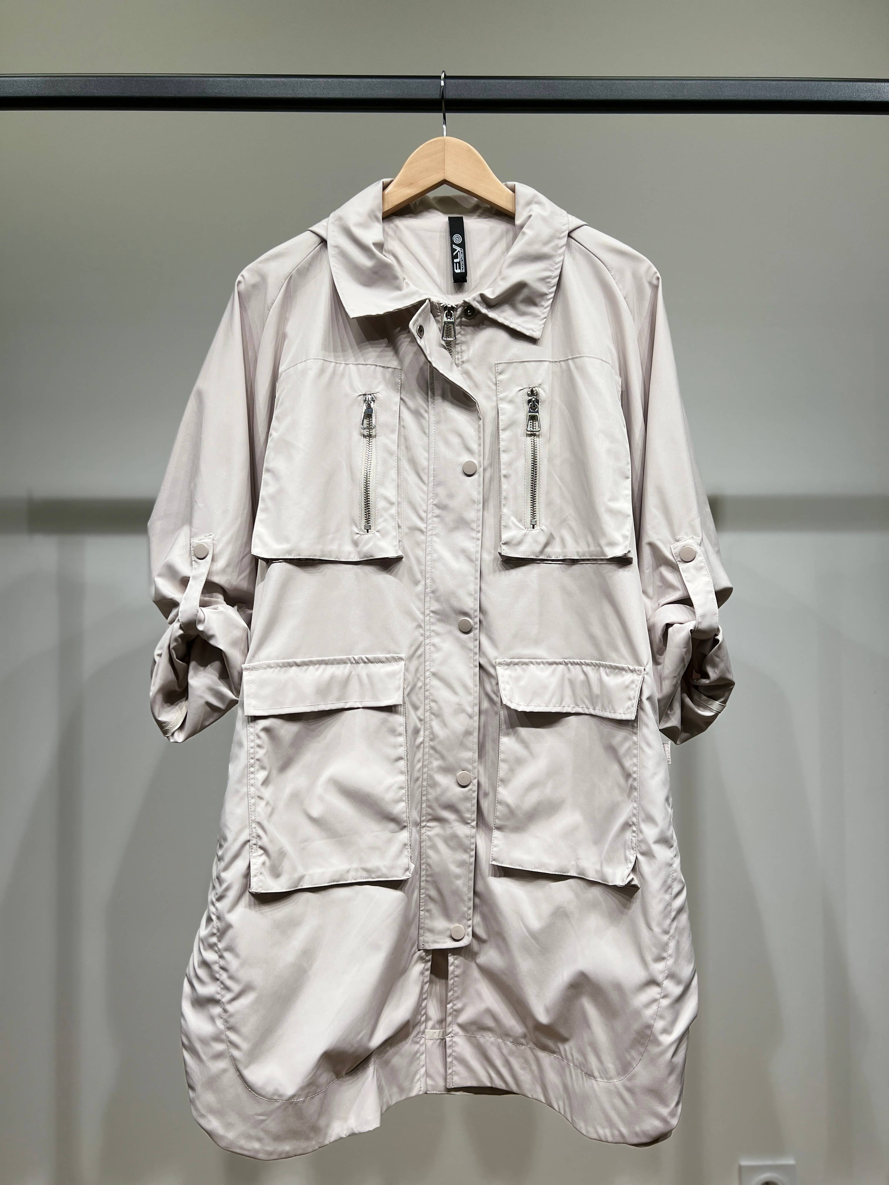 L'Emotion - Vente Veste – femme - Imperméable Long à Capuche Poches Et Fente Boutonné6