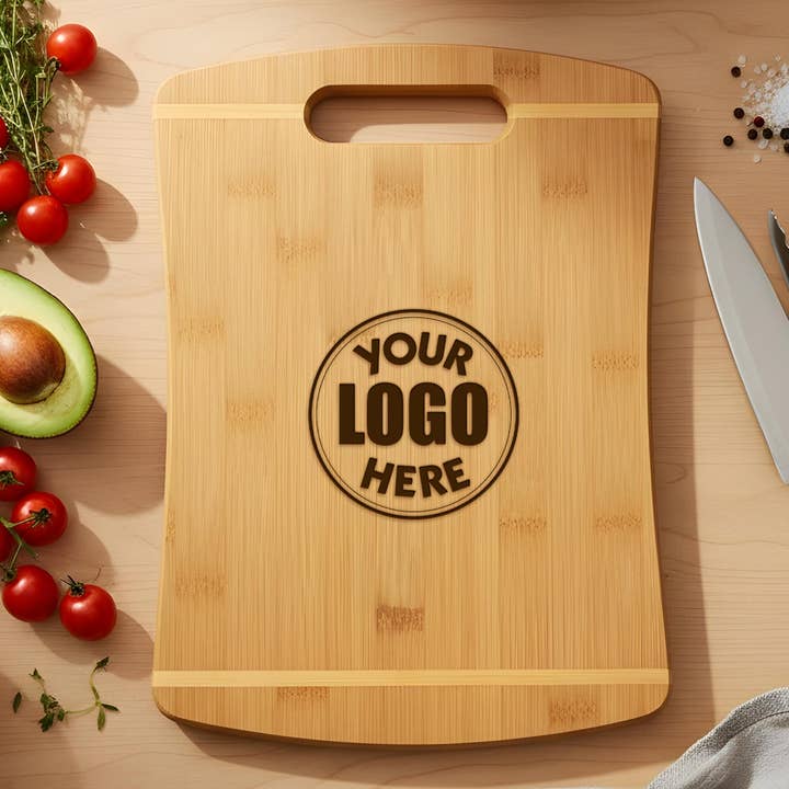 9" x 12" Bamboo Cutting Board With Handle for wholesale by 9th Letter Press