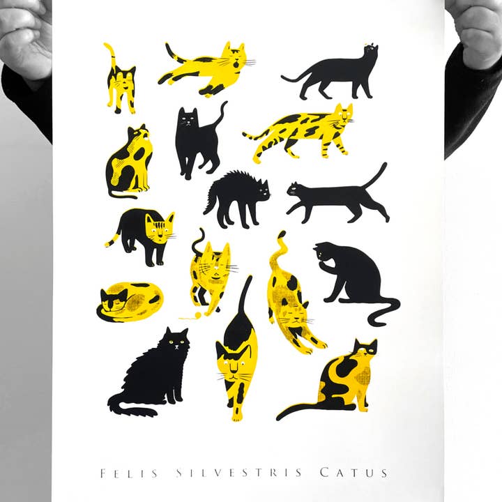 Siebdruck auf Papier - Felis Silvestris Cactus für den Großhandel von Matilde Beldroega