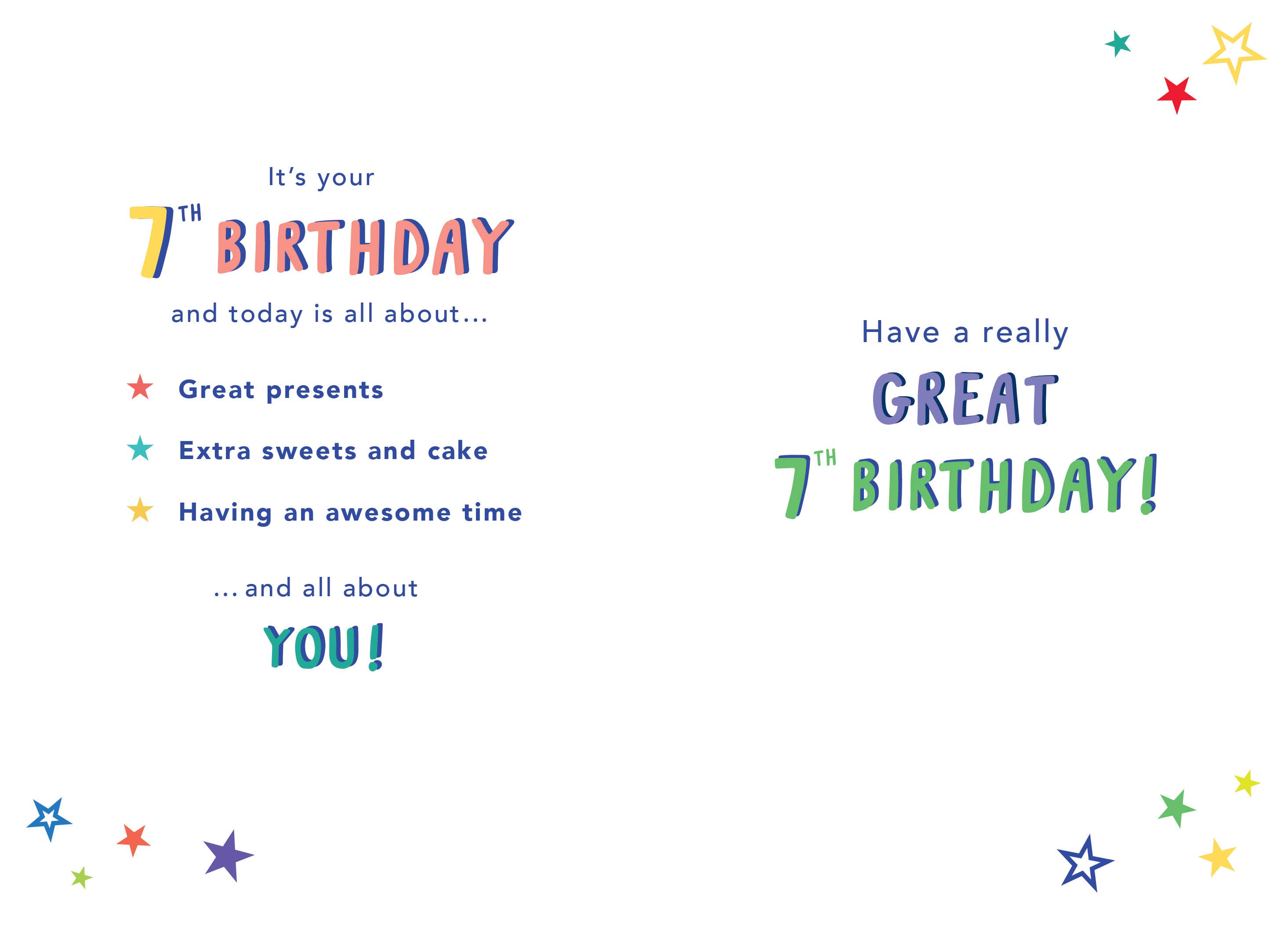 Piccadilly Greetings – wholesale Birthday card – Juvenile Birthday Card, Age 7, Age 71