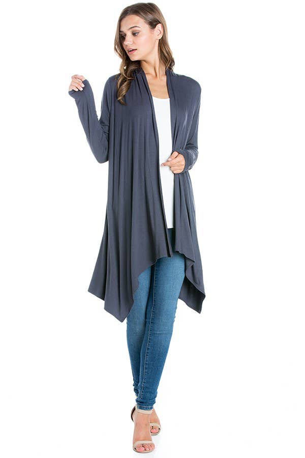 Azules Clothing – Großhandel Strickjacke – Damen – AJK-3006RS Langärmeliger Cardigan mit offenem Vorderteil und Wasserfallausschnitt50