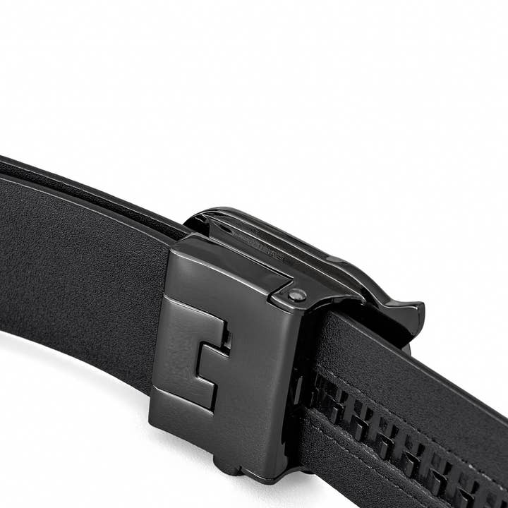 GUN BLACK Flat Leather Auto BKL Belt – Gunmetal Ed.-GUN/BLACK for wholesale on Faire4