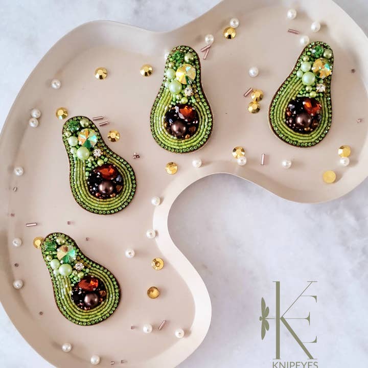 Broches Avocado Handgemaakt voor wholesale door knipEYES
