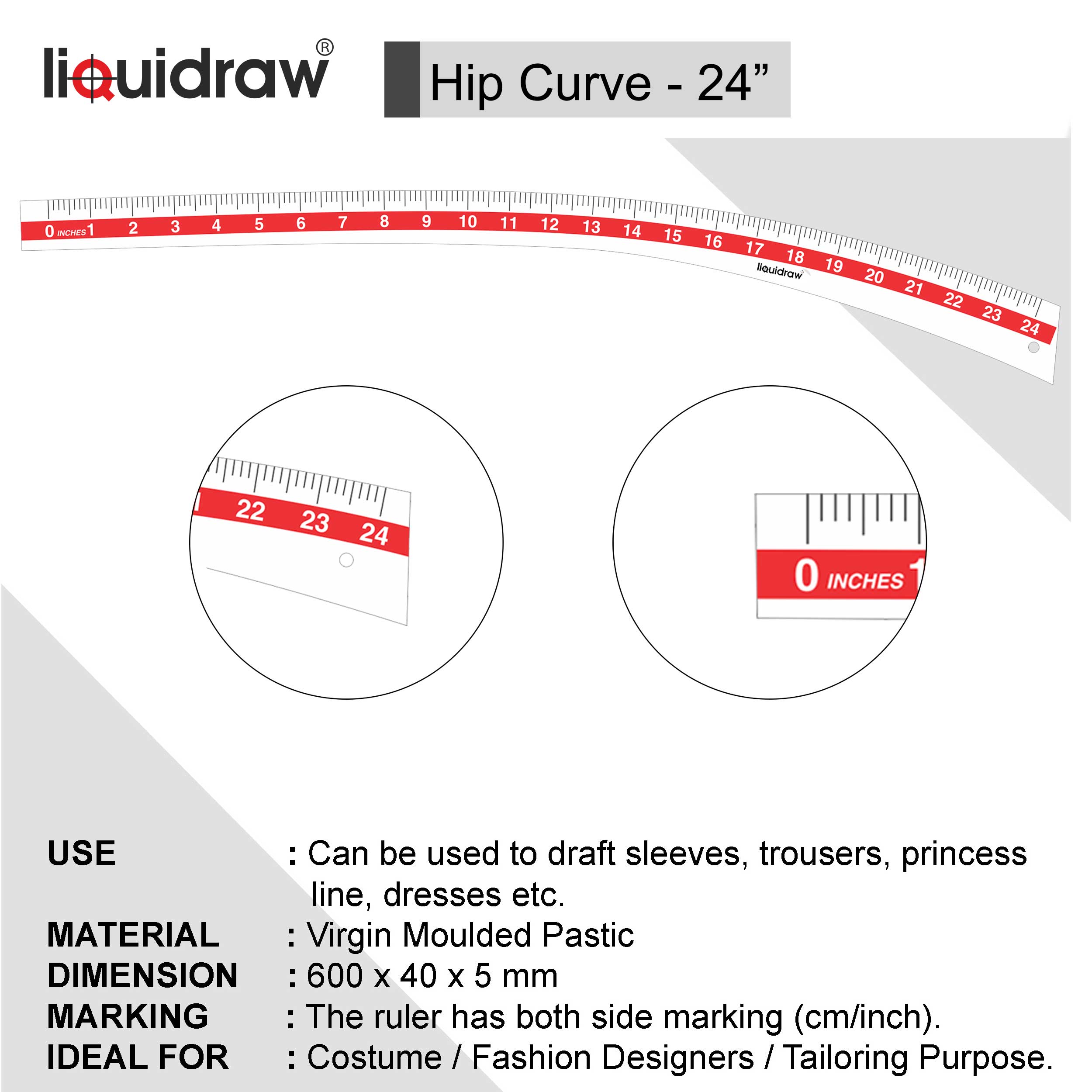 Liquidraw – wholesale Craft tool – Liquidraw Sewing Ruler Tailor Set of 9 Pattern Maker Sewing Rulers & Curves Set With French Armhole Curve, Hip Curve, Leg Curve, Grading Rulers For Quilting, Fashion Design, Dressmaking, Measuring, Designing, Cutting & Pattern Making Imperial Metric1