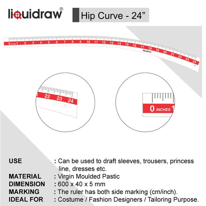 Liquidraw – wholesale Craft tool – Liquidraw Sewing Ruler Tailor Set of 9 Pattern Maker Sewing Rulers & Curves Set With French Armhole Curve, Hip Curve, Leg Curve, Grading Rulers For Quilting, Fashion Design, Dressmaking, Measuring, Designing, Cutting & Pattern Making Imperial Metric1