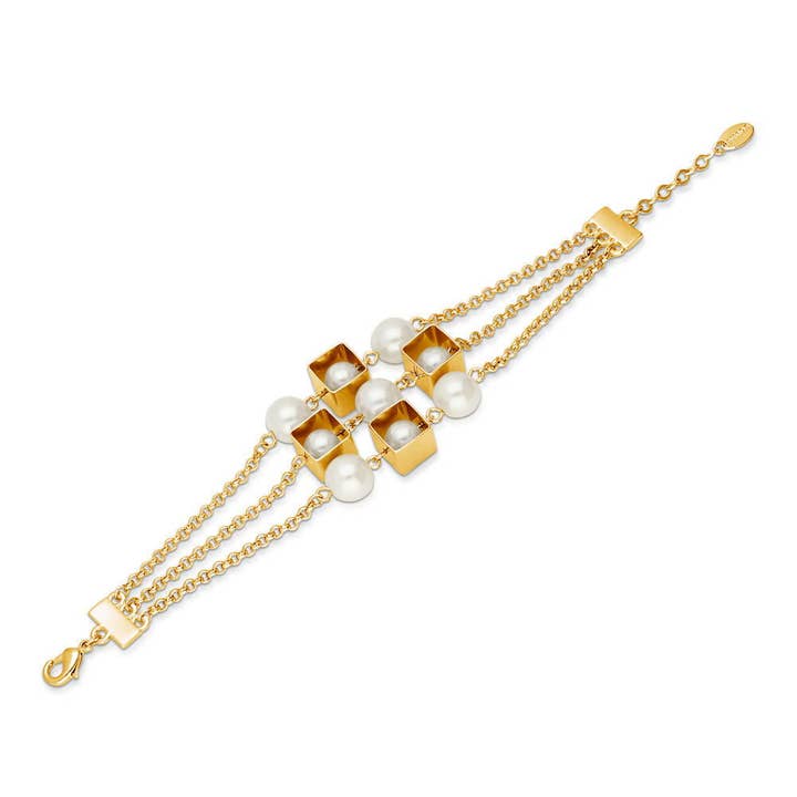 BERRICLE - Wholesale Link & chain bracelet - BERRICLE Imitation Pearl Chain Bracelet1