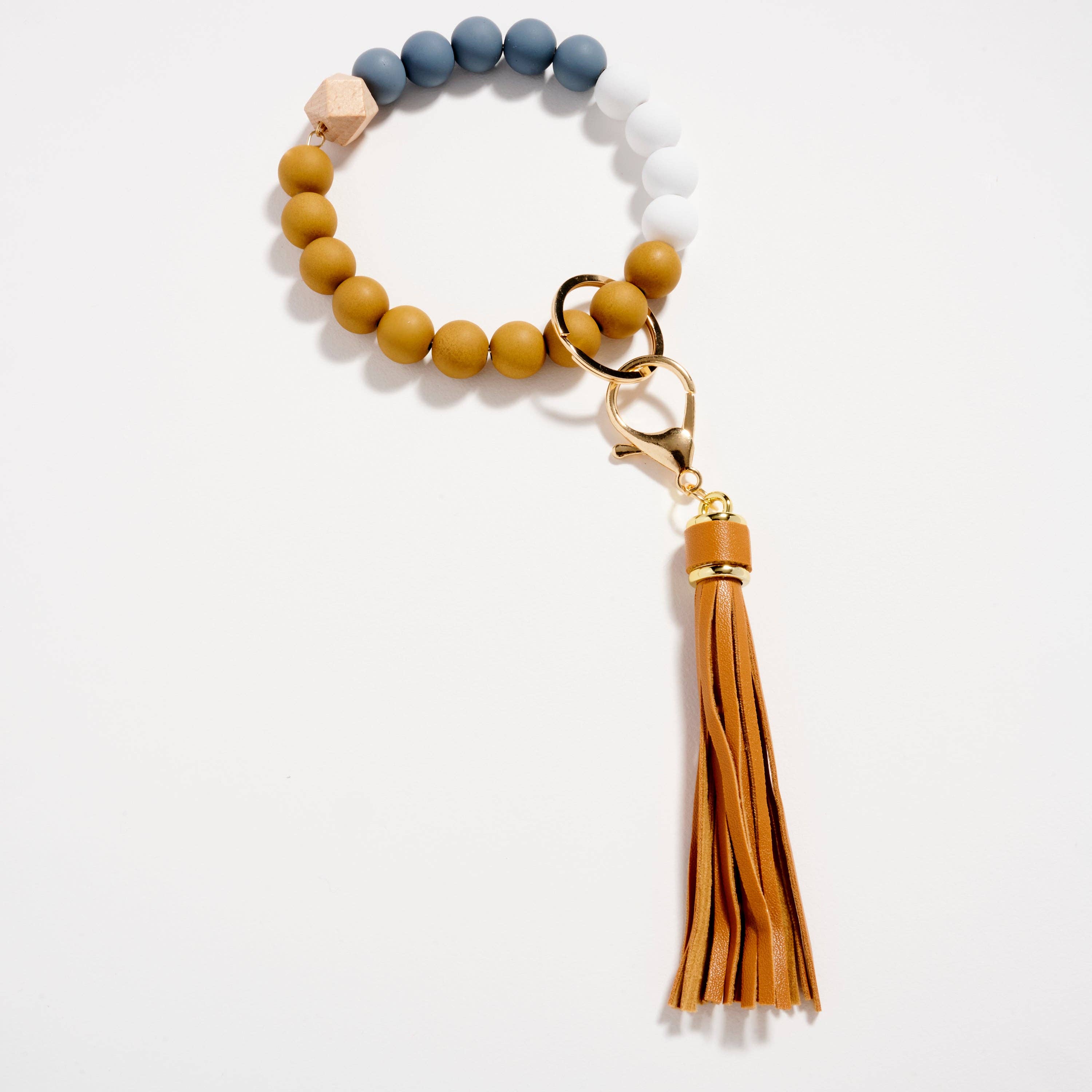 Frem – wholesale Keychain bracelet – Beaded Bracelet Keychain with Tassel – Silicone Bead Wristlet Key Ring1