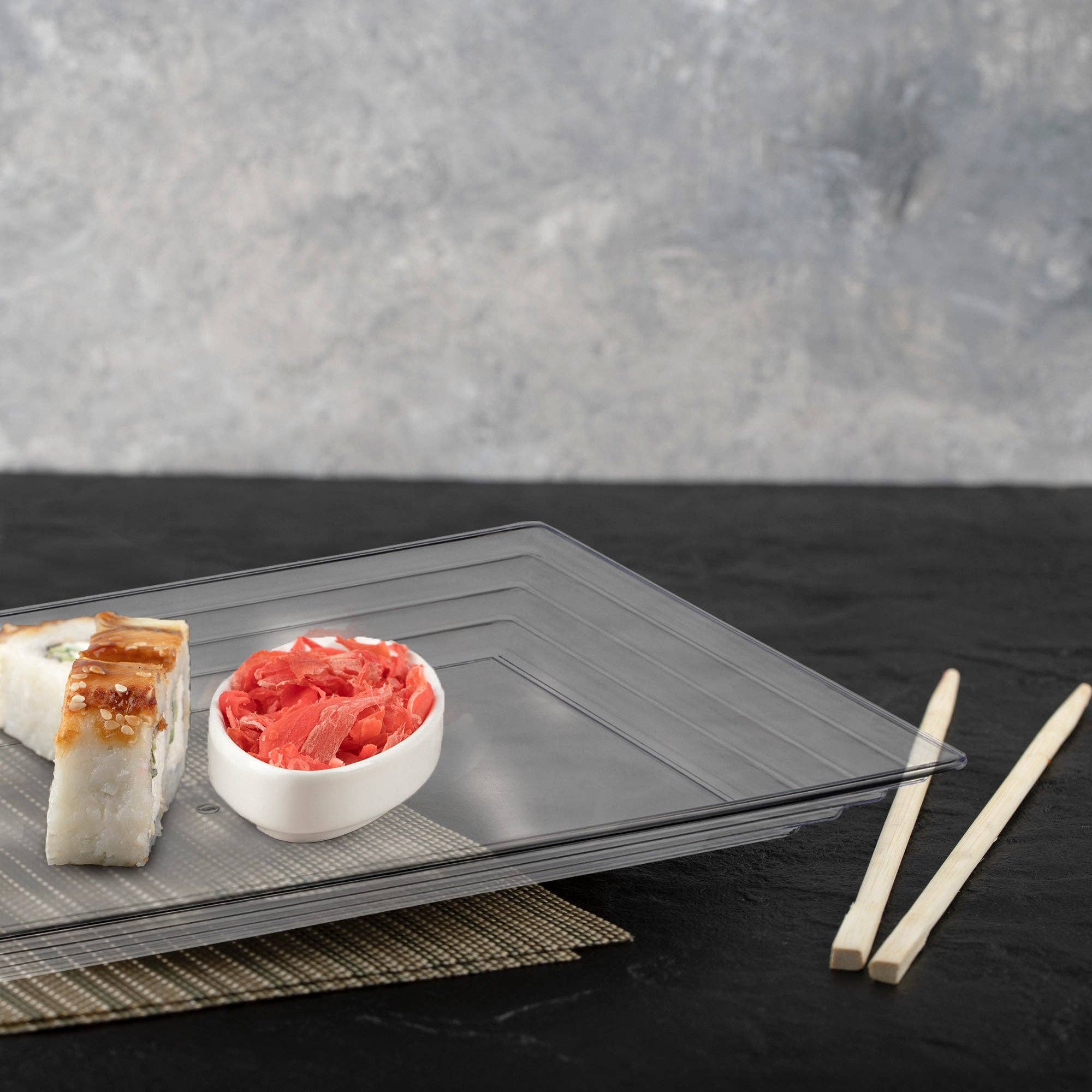 Smarty had a Party - Wholesale Serving Tray - 11" x 16" Clear Rectangular Plastic Serving Trays - 3 pcs6