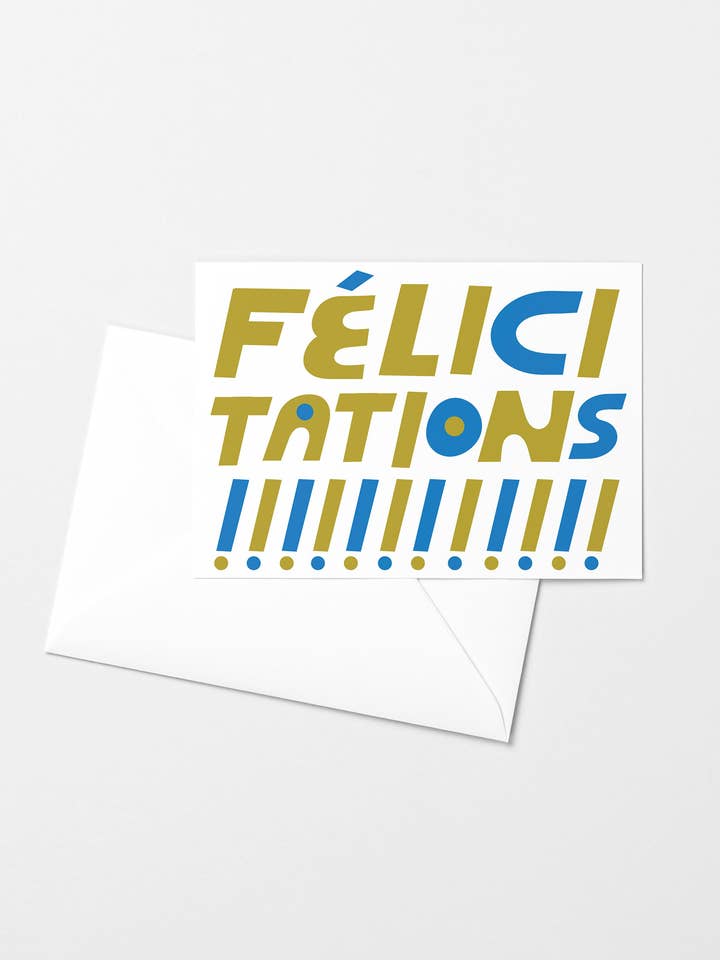 Tarjeta de felicitación risografiada Felicitations Carte de Souhaits para venta al por mayor de Mezzaluna Studio