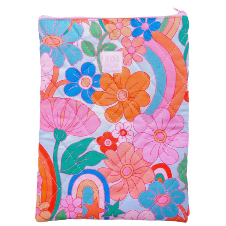 Quilted Book Sleeve - Flowers & Rainbows and other Purchase Wholesale funda libro. Free Returns & Net 60 Terms on Faire trending on Faire.