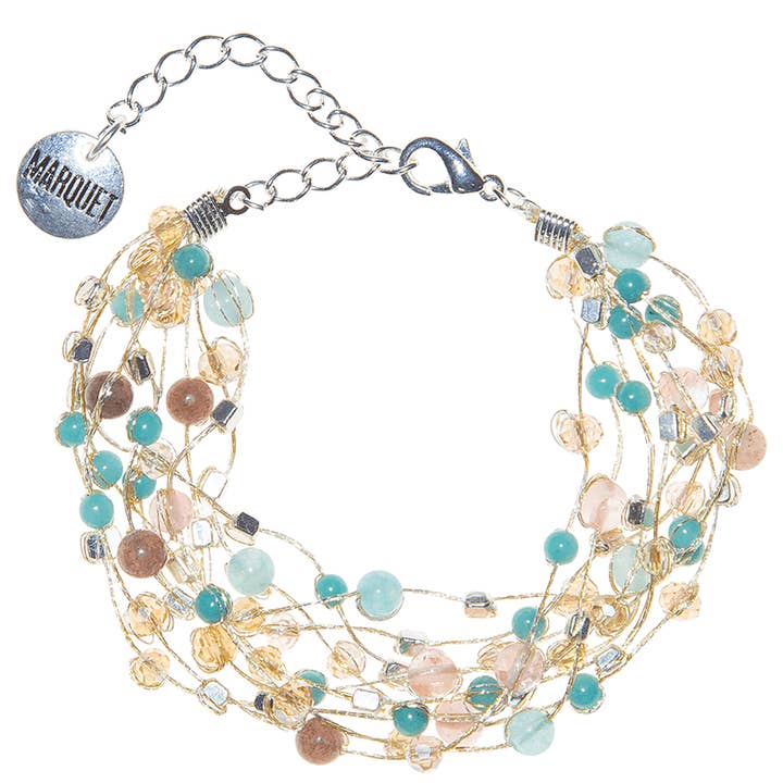 Marquet - Wholesale Beaded Bracelet - Reena Silk and Stone Bracelet with Printed Retail Price6