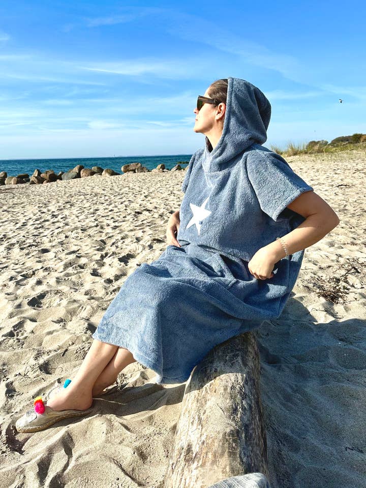 BYRH BAGS - Wholesale Poncho – Women's - Beach Poncho - Ashley Blue - Star2