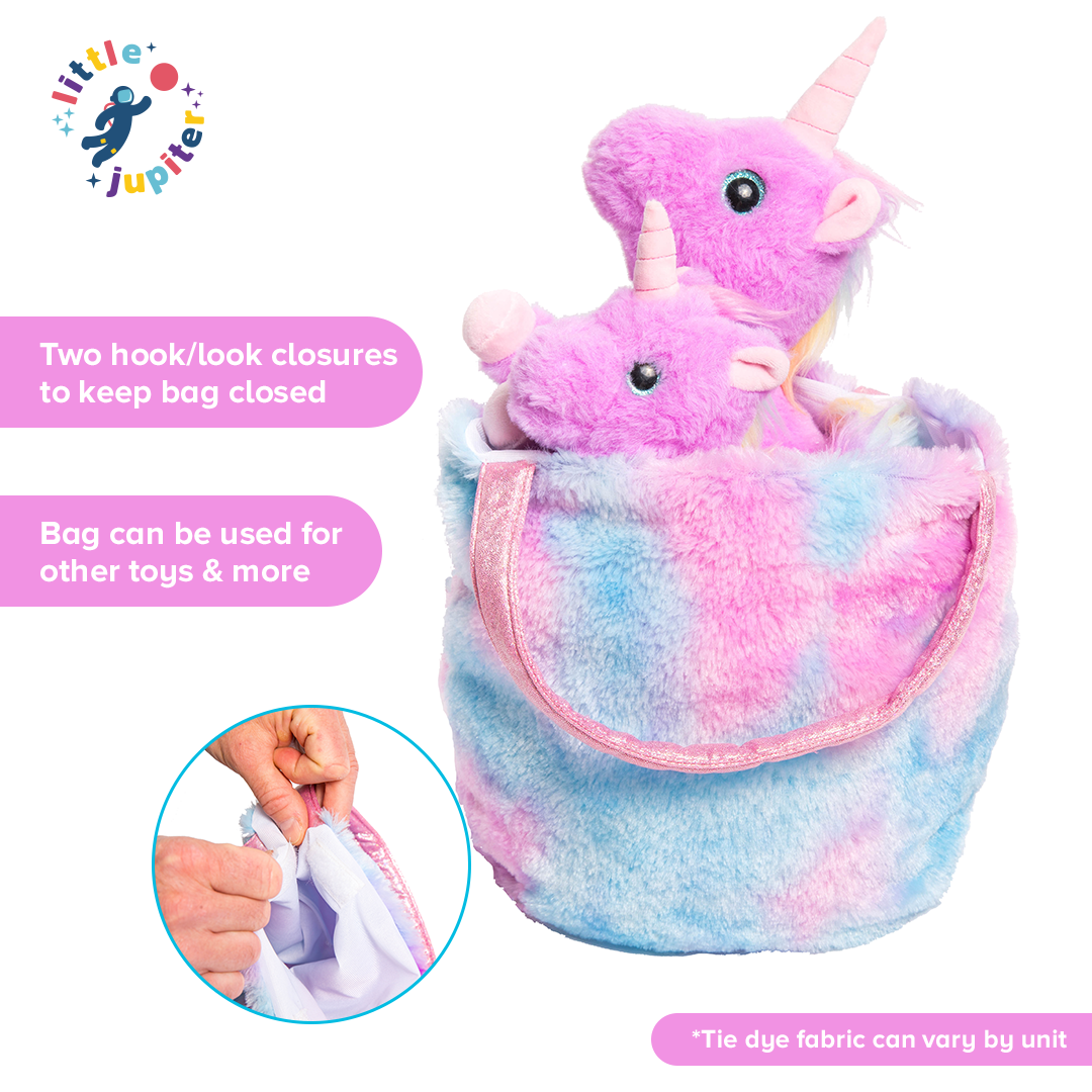 AYK Brand - Wholesale Stuffed/Plush Toy - Kids & Baby - Little Jupiter Mommy & Baby Unicorn Set - Purple Tie Dye2