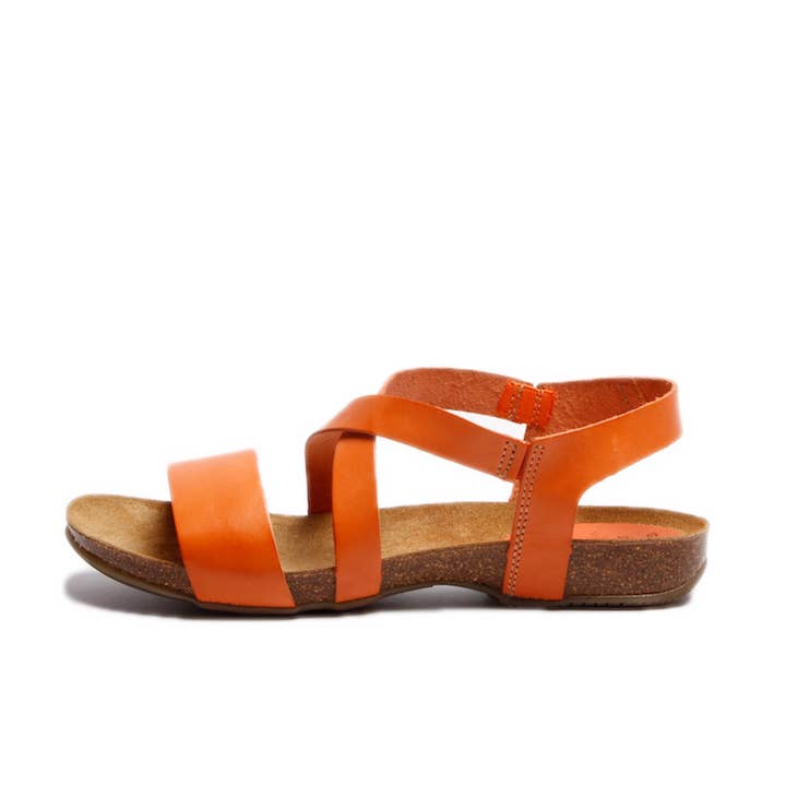 Camilla - Sandale en caoutchouc et liège avec lanières en cuir pour la vente par Greenergrass GmbH