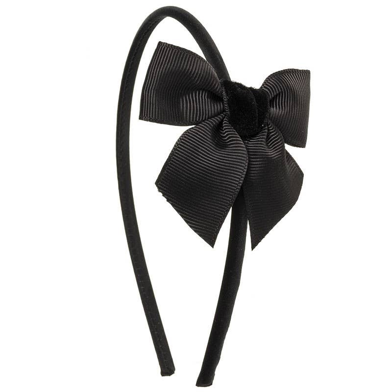 Siena Hair Accessories – Bandana - Crianças por atacado – Tiara com laço pequeno de fita grosgrain e veludo3