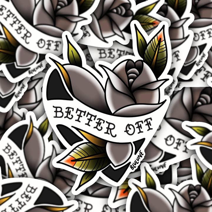 BLULUNE – Engroshandel Klistermærke – Kunstklistermærker, Kantet Hjerteklistermærke, Tatoveringsflash, Roser Hjerter, Vintage Tatoveringsstil, Vintage Klistermærke7