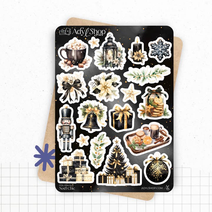 Stickerbögen „Schickes Weihnachten“ – Winteraufkleber für den Großhandel von AdyLShop
