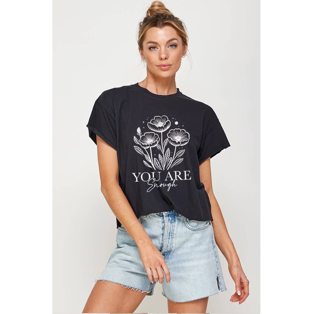 Illustrated Society - Wholesale T-Shirt (Graphic) - Women's - YOU ARE ENOUGH VINTAGE GRAPHIC CROP TOP2