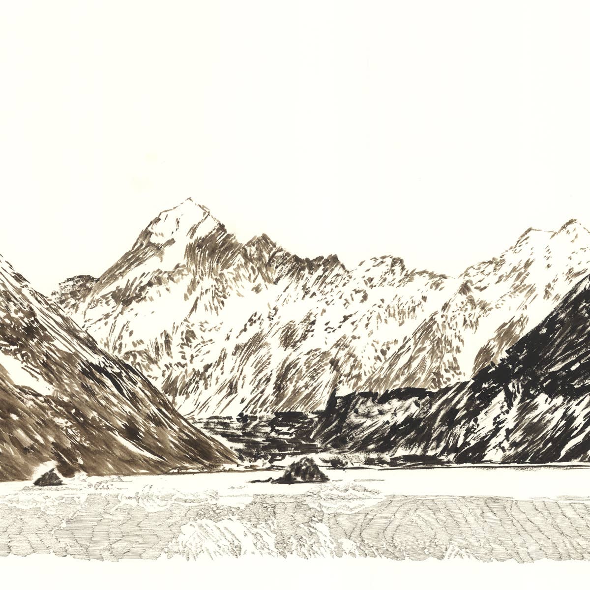 Turn-of-the-Centuries - Wholesale Art Print - Glacier Lake Banff No.4 Mountain Landscape Paintng ART PRINT0