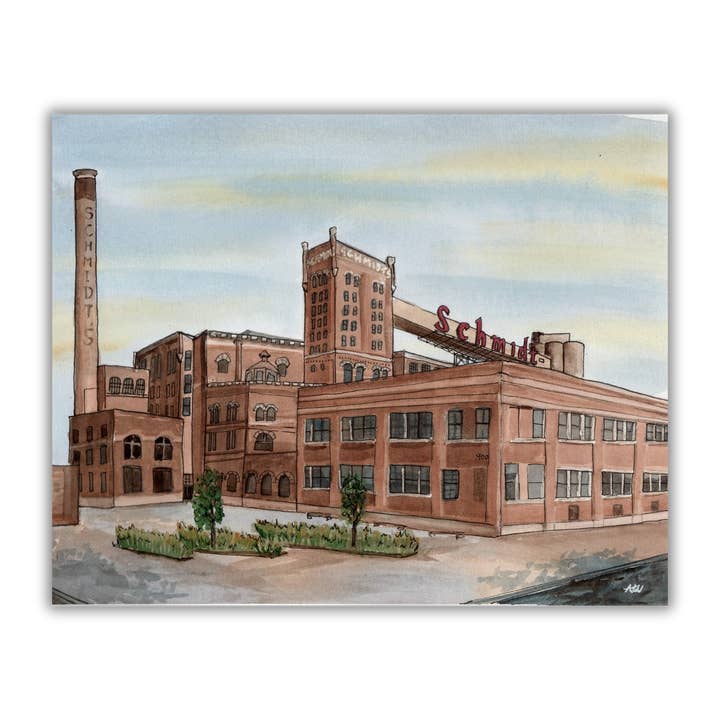 Schmidt Building in Pen and Watercolor - Fine Art Print for wholesale by Alyssa Whetstone Art