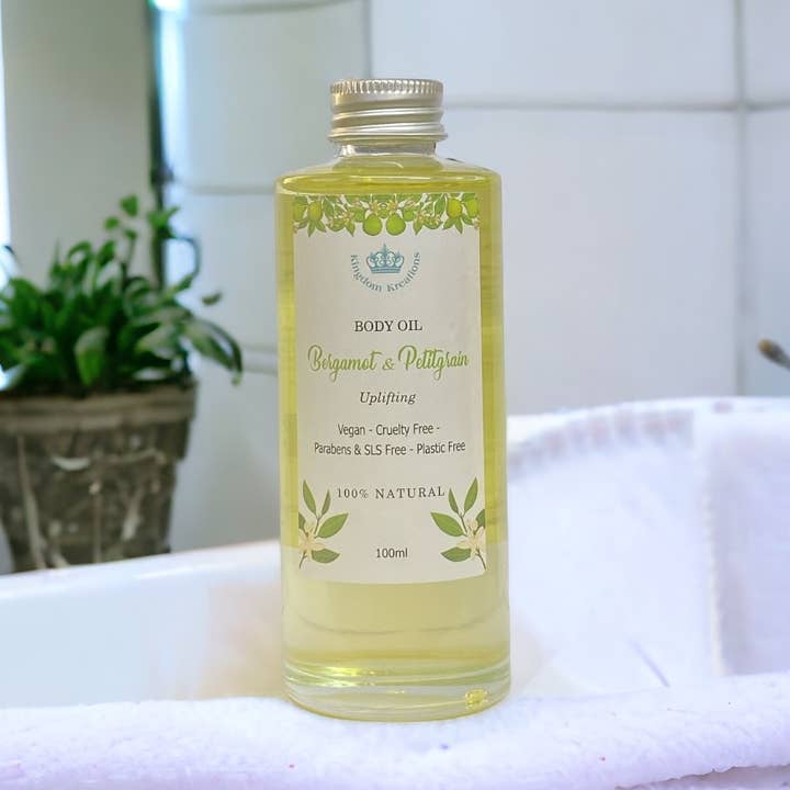 Bath/Massage Body Oil Bergamot and Petitgrain Essential Oils for wholesale by Kingdom Kreations