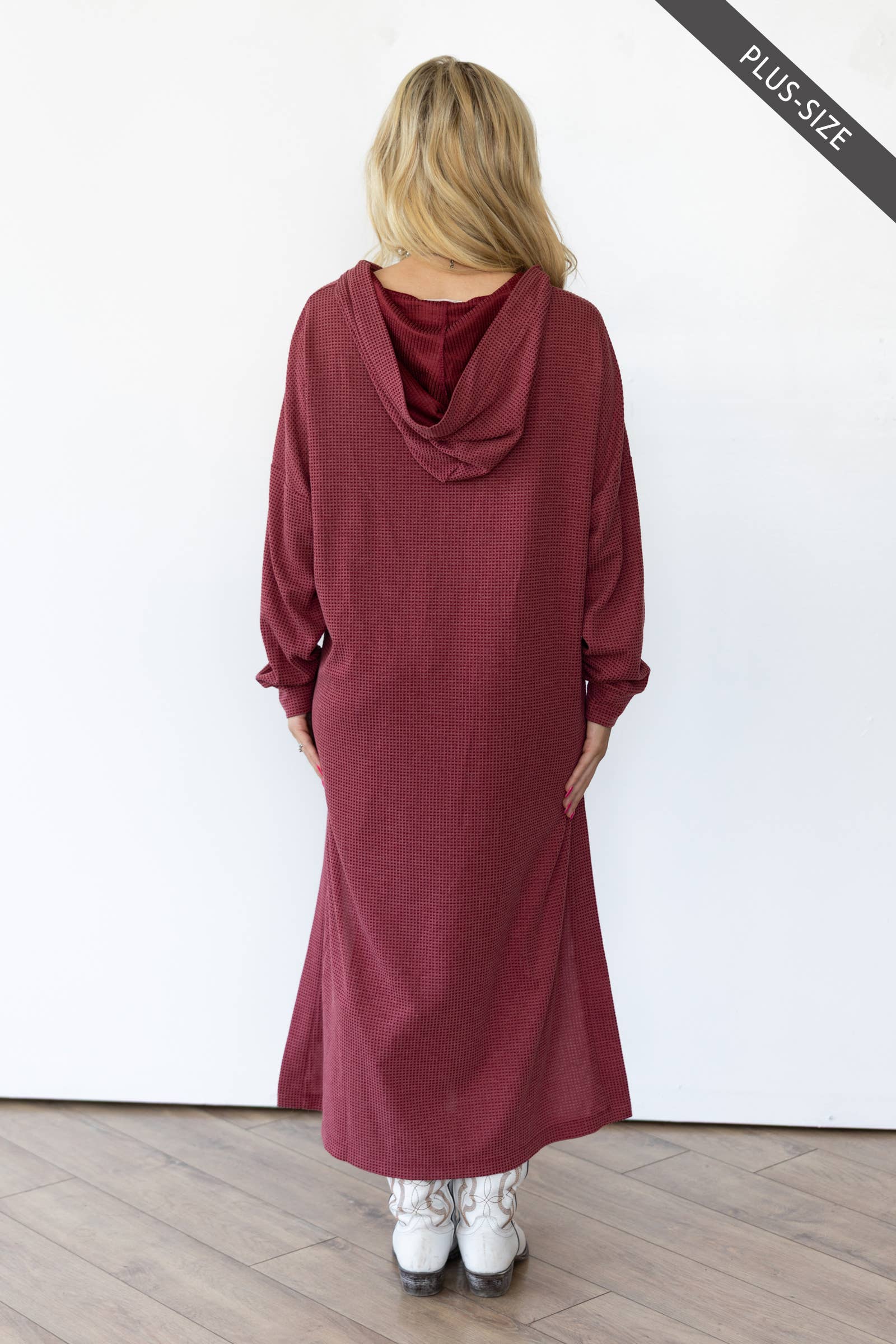 Dear Scarlett - Wholesale Dress - Women's - PLUS SIZE Waffle Knit Thermal Duster9