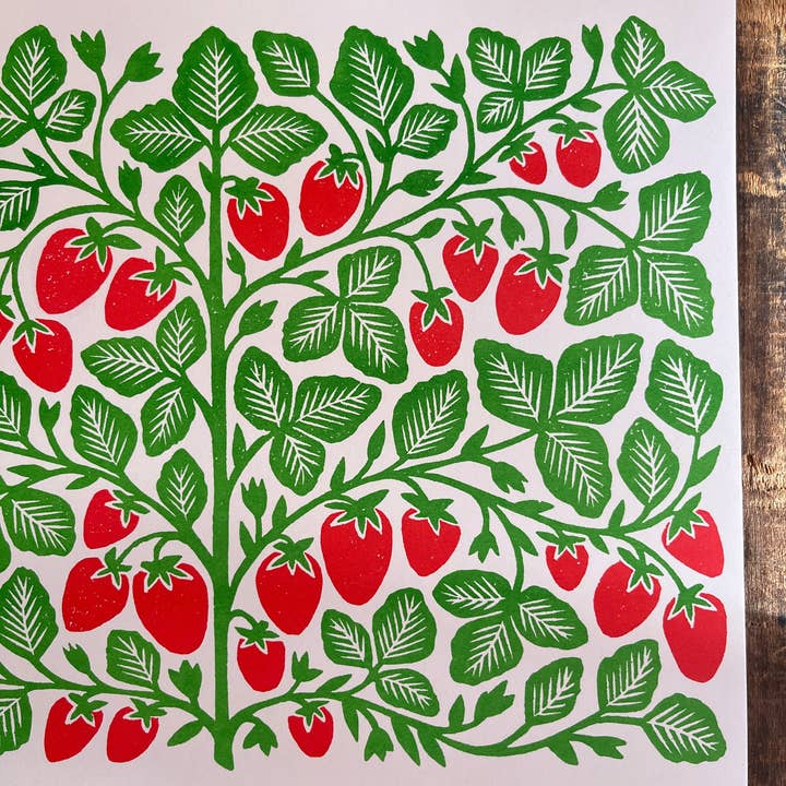 Katharine Watson - Wholesale Art Print - Garden Series: Strawberry Risograph Print6