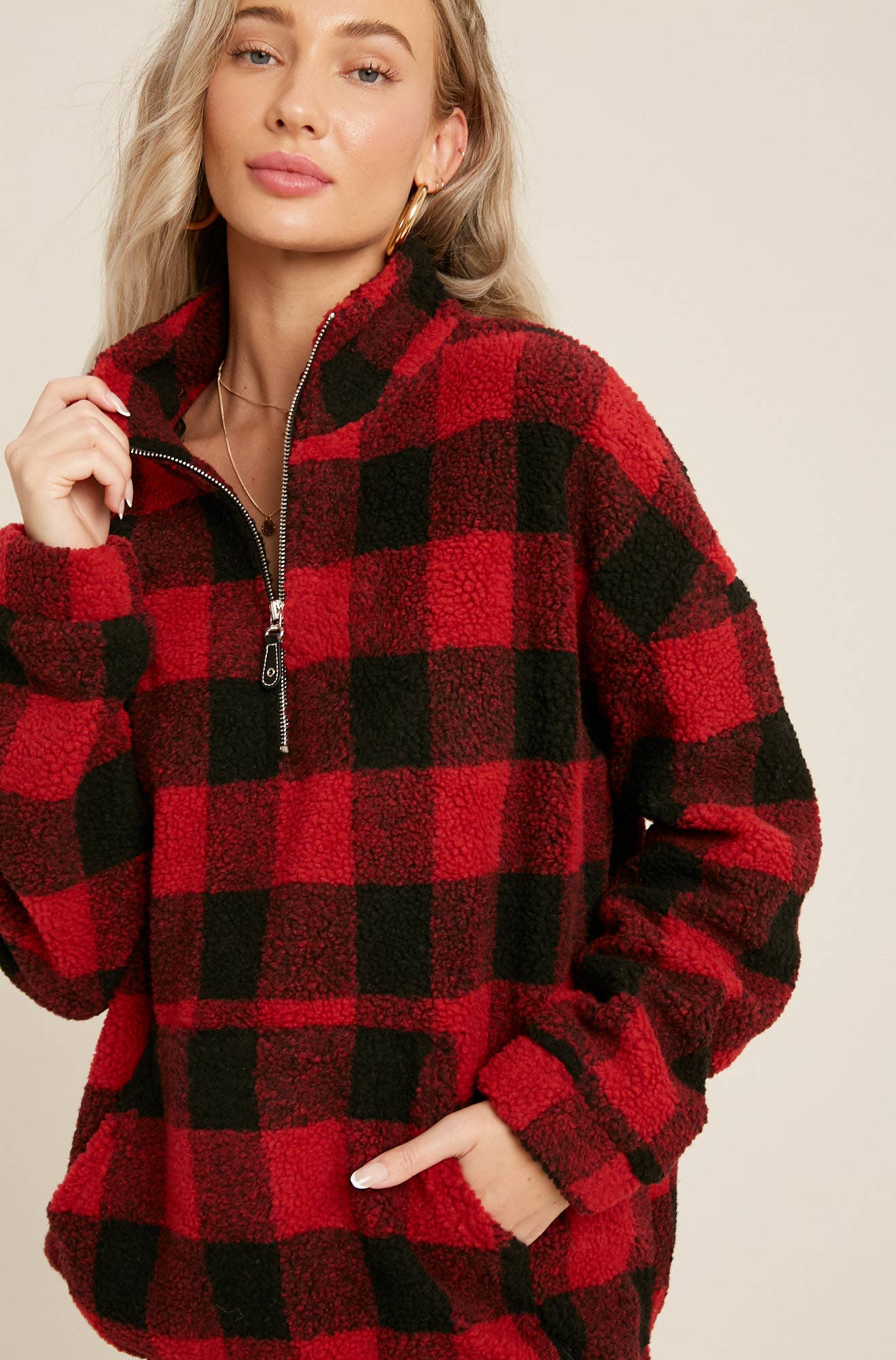 cow print sherpa pullover mens