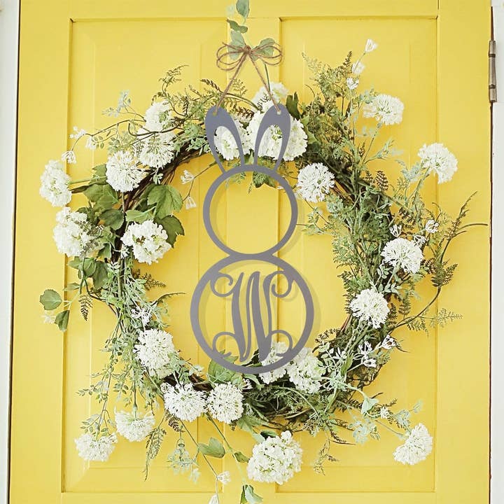 Rusted Orange Craftworks Co. - Wholesale Wall Sign - Peter Cottontail Monogram - Door Wreaths for Front Door Outside1