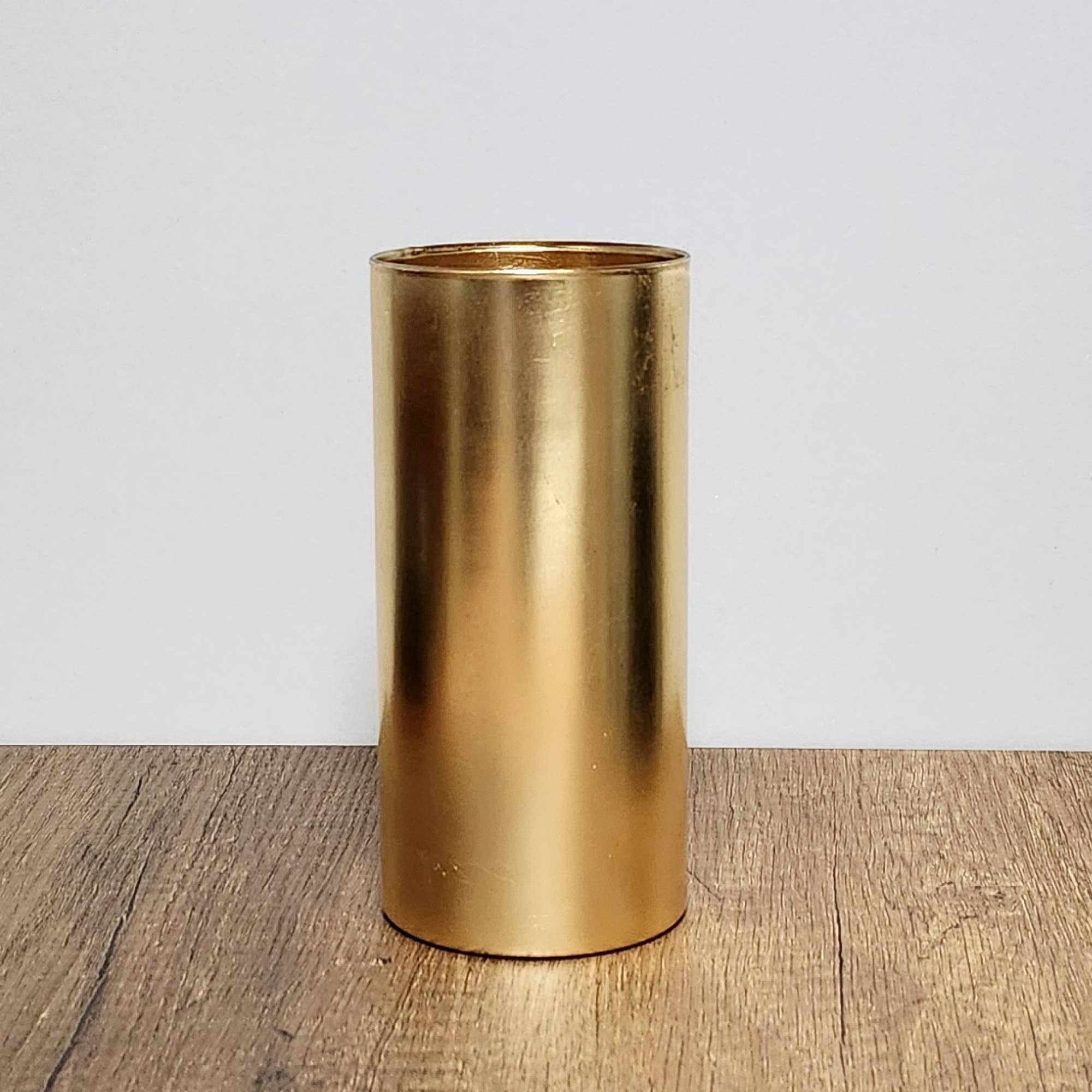 RED POMEGRANATE COLLECTION - Vendita all'ingrosso Vasi - Vaso da tavolo cilindrico in vetro dorato da 17,8 cm0