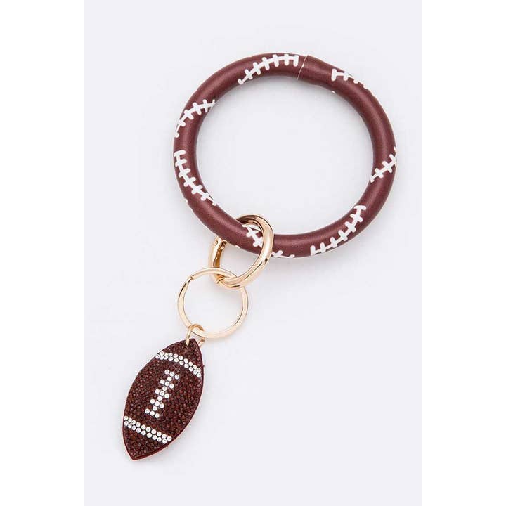 Artini Accessories - Wholesale Keychain - Unisex - Rhinestone Football Bracelet Key Chain