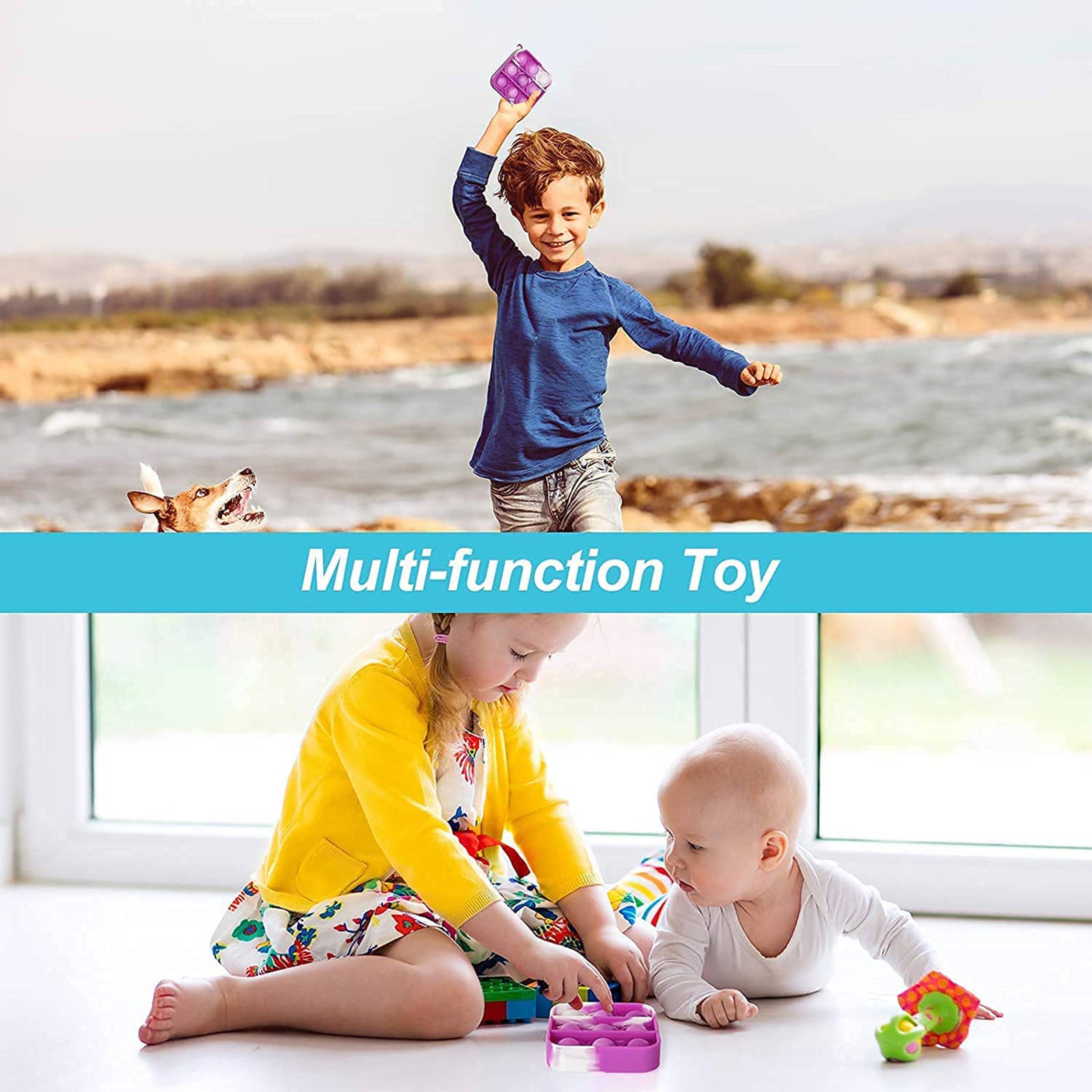 JSBlueRidge Toys - Wholesale Fidget Toy - Kids - Mini Square Pop Keychain Fidget Kids Toy- Assorted10