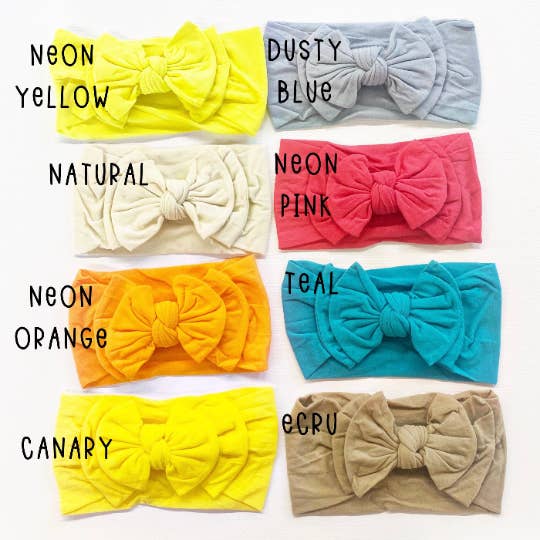 Golden Dot Lane - Wholesale Fashion Headband - Baby - Double Bow Nylon Headbands