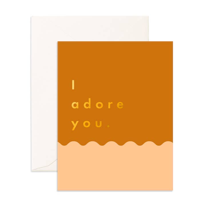 Fox & Fallow - Wholesale Love Card - Adore You Hazelnut Ripple Greeting Card