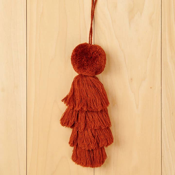 High crafty – wholesale Decorative tassel/wall drop – Pom Pom Tassel – Burnt Orange Handmade Decorative Tassel wi