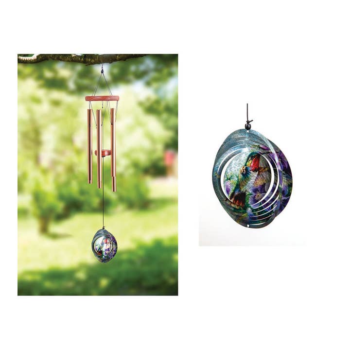 Metal Spinner Windchime - Hummingbird for wholesale by Manual Woodworkers and Weavers, Inc.