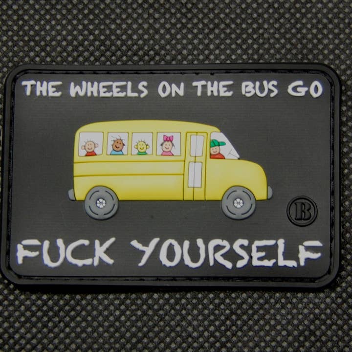 De Wielen Van De Bus Rot Op 3D PVC Moraal Patch voor wholesale door BritKitUSA