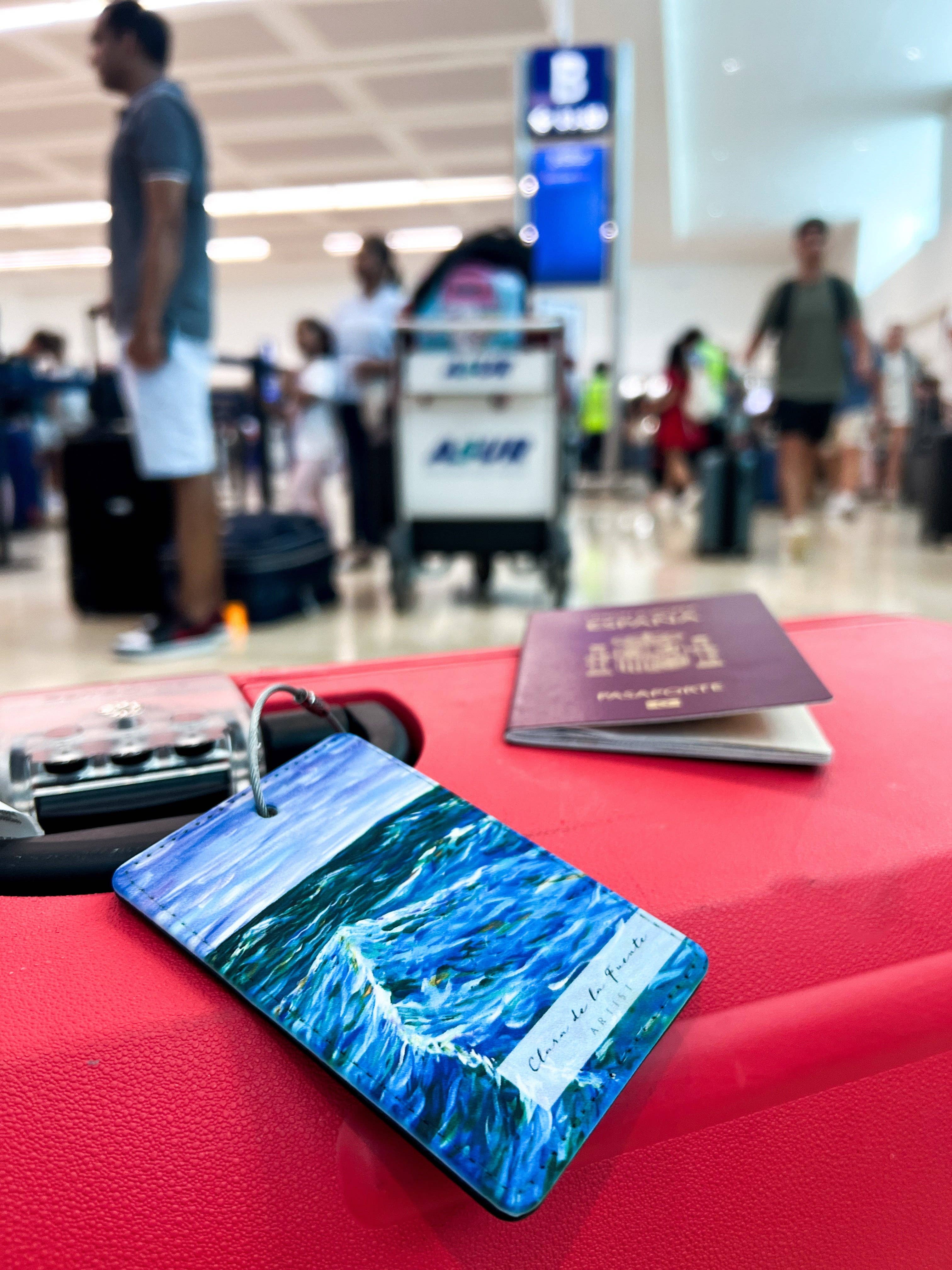 Clara de la Fuente Artist - Wholesale Luggage Tag - Colorful Sea Water Waves  Luggage Tag. Lake Michigan.Premium1