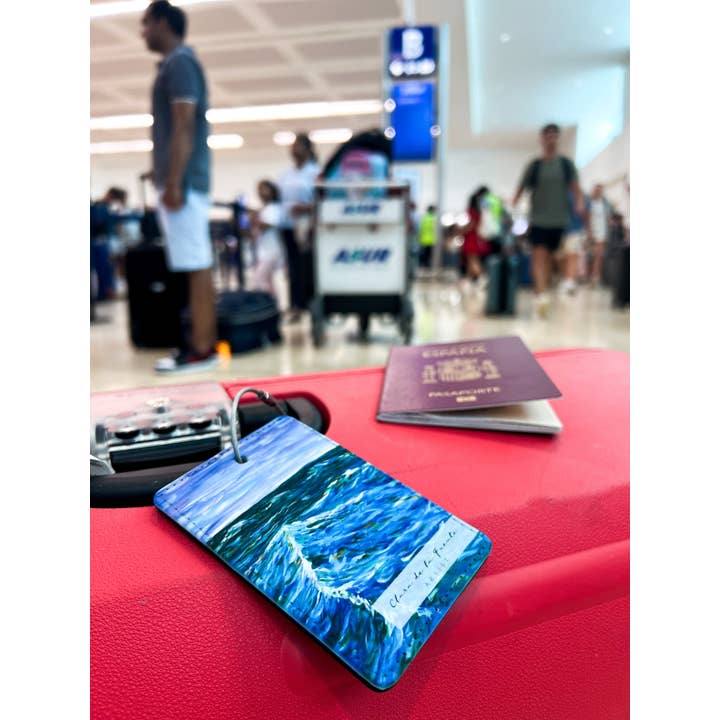 Clara de la Fuente Artist - Wholesale Luggage Tag - Colorful Sea Water Waves Luggage Tag. Lake Michigan.Premium1