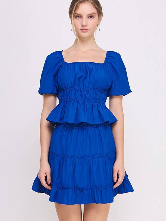 Set Elegante con Top a Maniche a Sbuffo e Gonna a Balze-1 per la vendita all'ingrosso da parte di AIBLEE