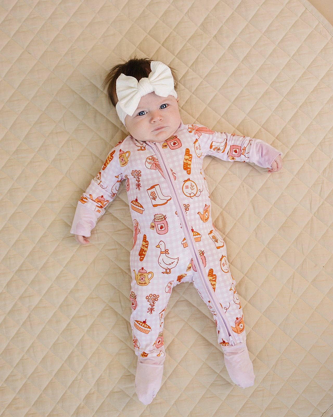 Lucky Panda Kids - Wholesale Jumpsuit - Baby - Bamboo Zip Romper | Cottagecore Cutie7